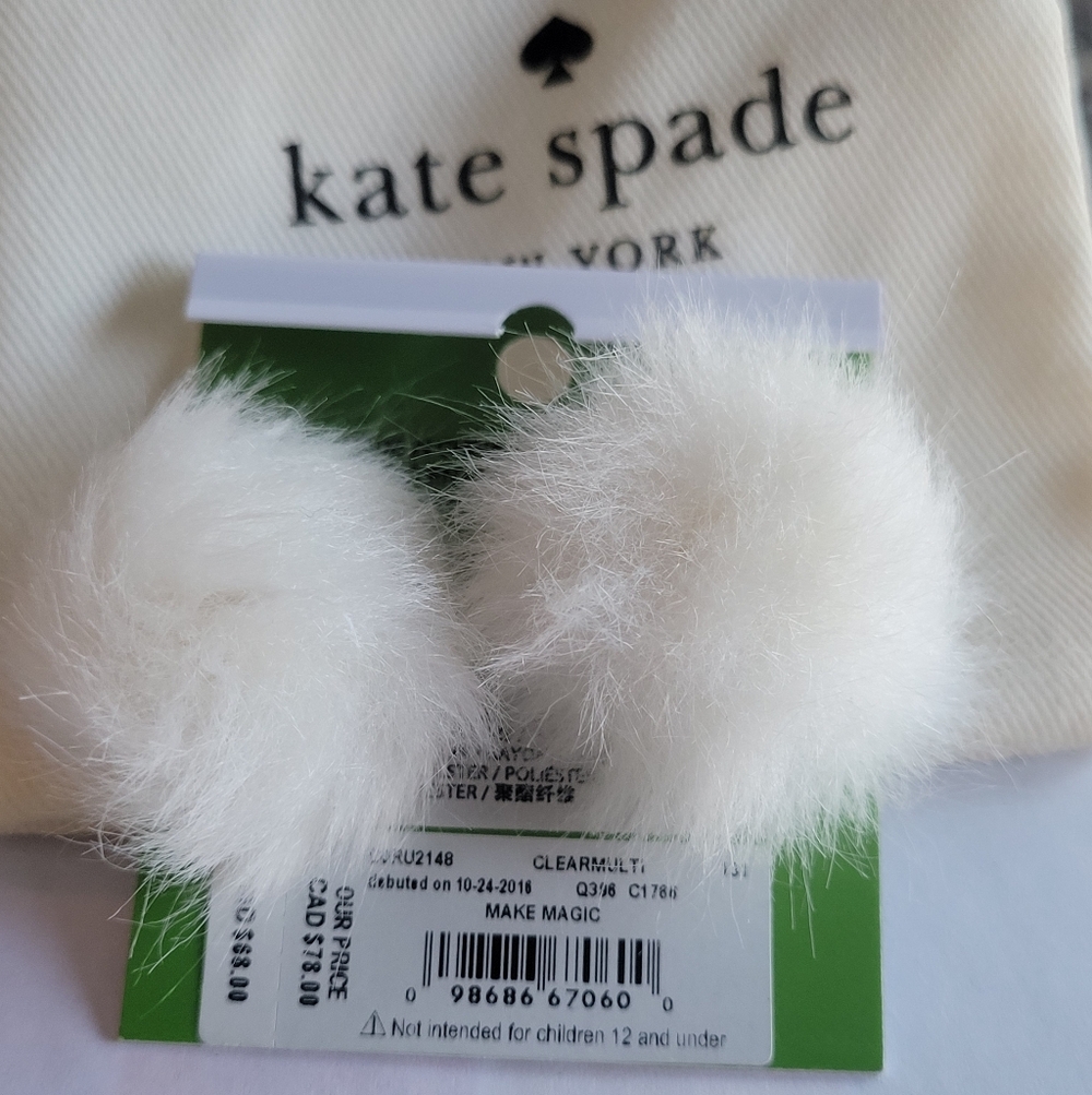 kate spade pink and silver bunny stud earrings - Picture 2 of 8